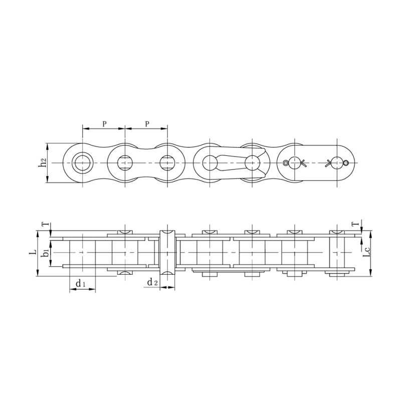 Nagy teherbírású sorozat típusú görgős láncok