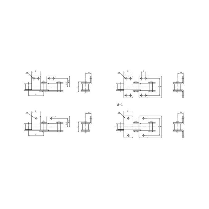 Kettős osztású szállítószalag láncok tartozékai