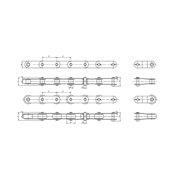 Rozsdamentes acél kétállású szállítóláncok