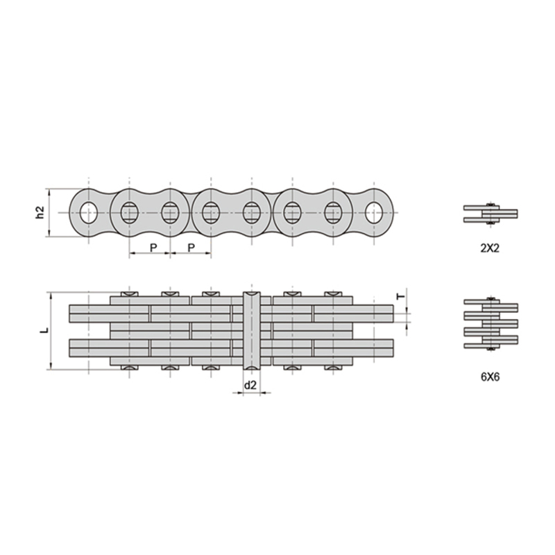 (LL sorozat) Alacsony karbantartási igényű, nagy stabilitású szárnyláncok