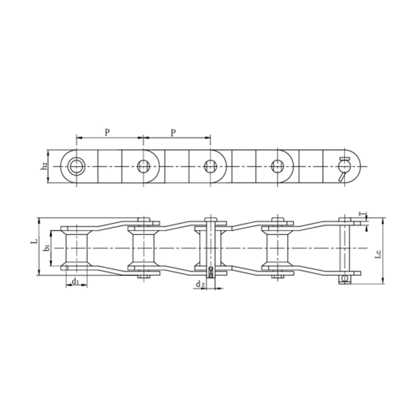 Hegesztett acél típusú hajtókaros maróláncok