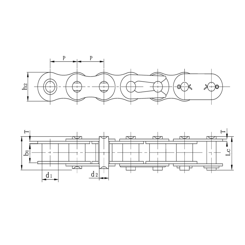 Kiváló minőségű ötvözött acélból készült erős, nagy teherbírású motorkerékpár láncok