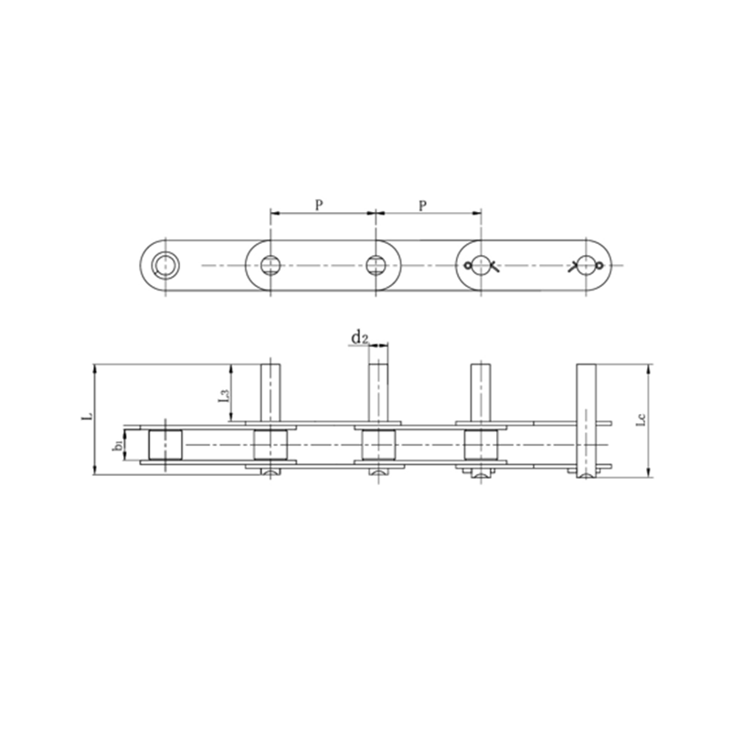 Kétállású szállítóláncok meghosszabbított csapokkal